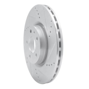 Alfa Romeo 164 Brake Rotor (1) - Front Right - R1 Concepts - Drilled & Slotted - Silver - `91-`20